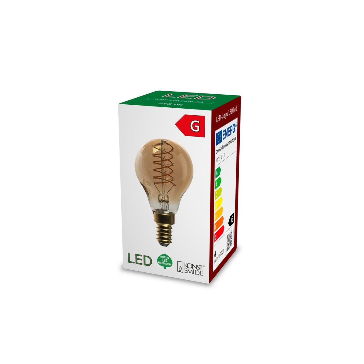 Glödlampa E14 SPIRAL-LED P45 Glödlampa Gul