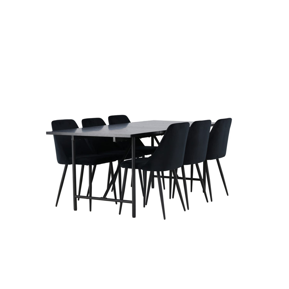 Astrid, Night Rektangulär matgrupp Svart, Svart, 200 x 90
