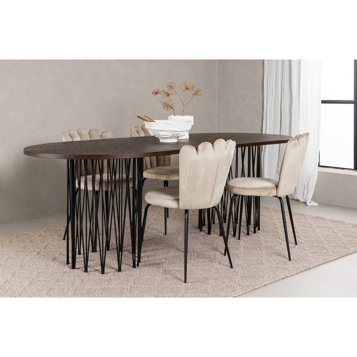 Stone, Limhamn Oval matgrupp Beige, Mocka, 4st