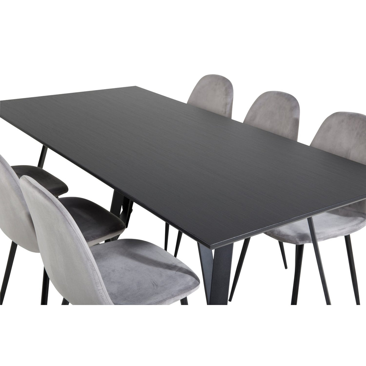 Marina, Polar Rektangulär matgrupp Svart,Grå, Svart, 180 x 90