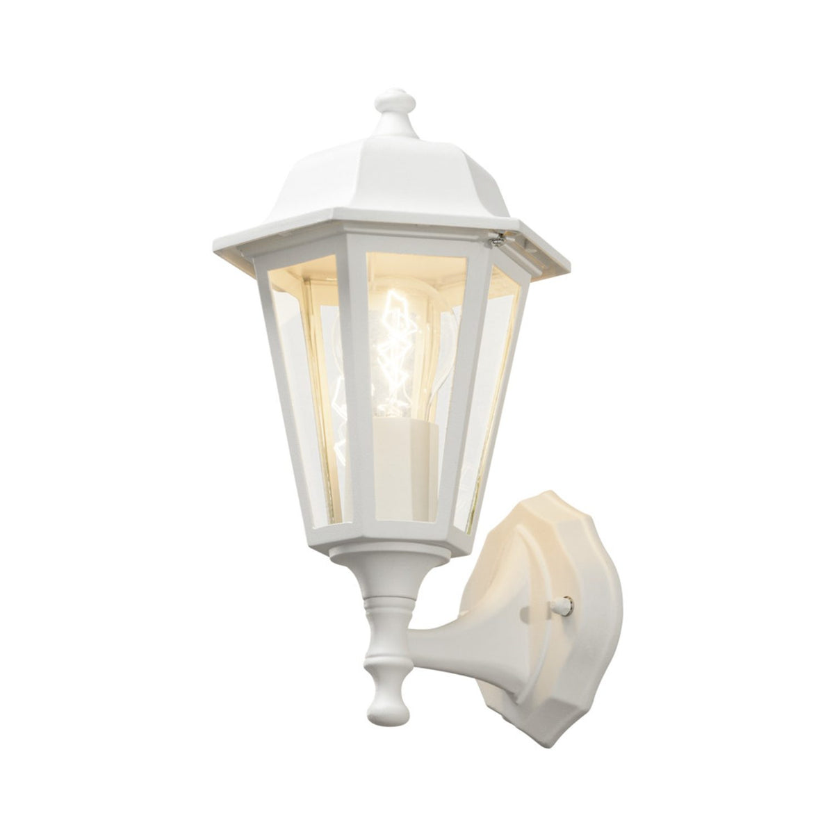 Budget Upp E27 Vägglampa Ute Vit, 17.5 cm