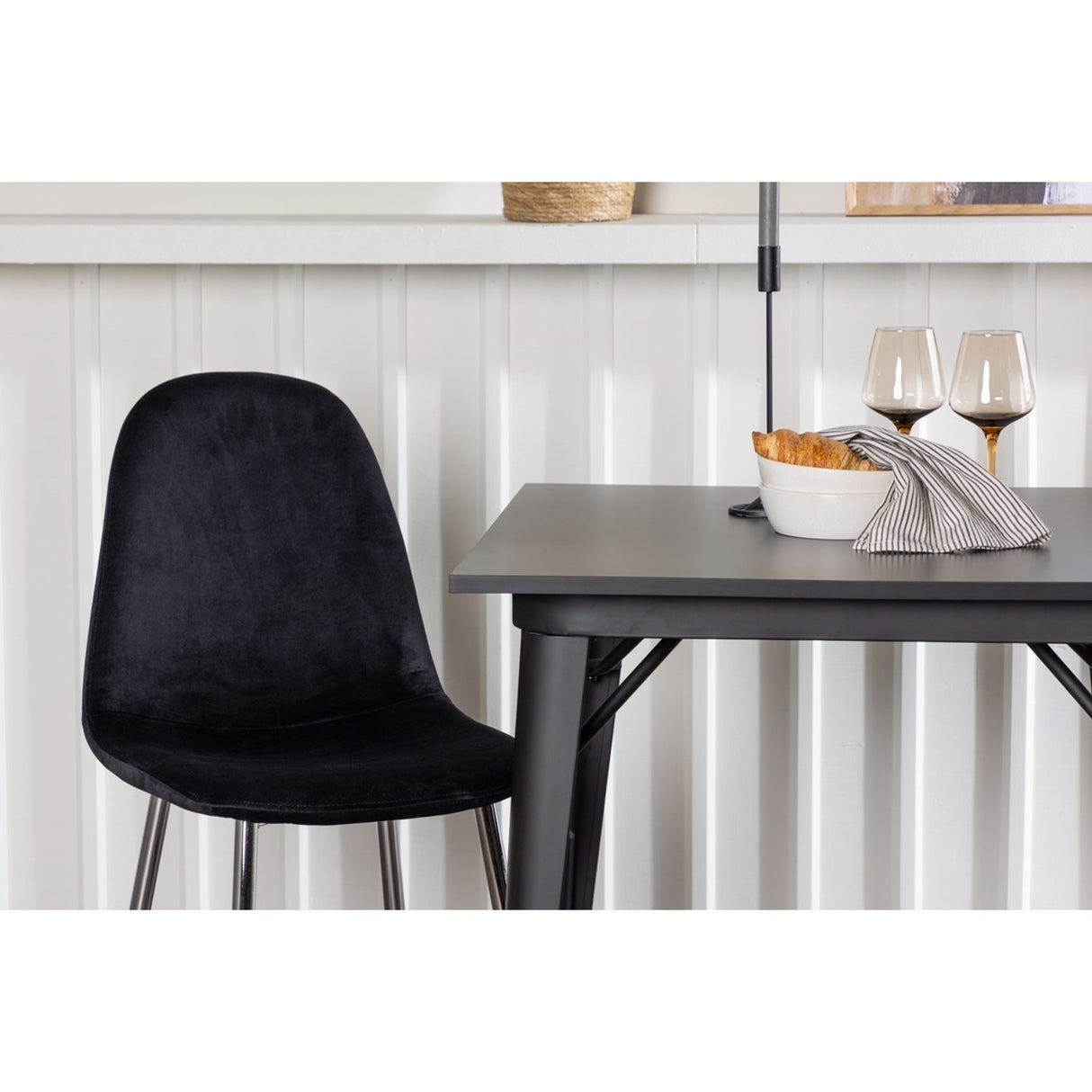 Tempe, Polar Rektangulär matgrupp Svart,Silver, Svart, 80 x 80