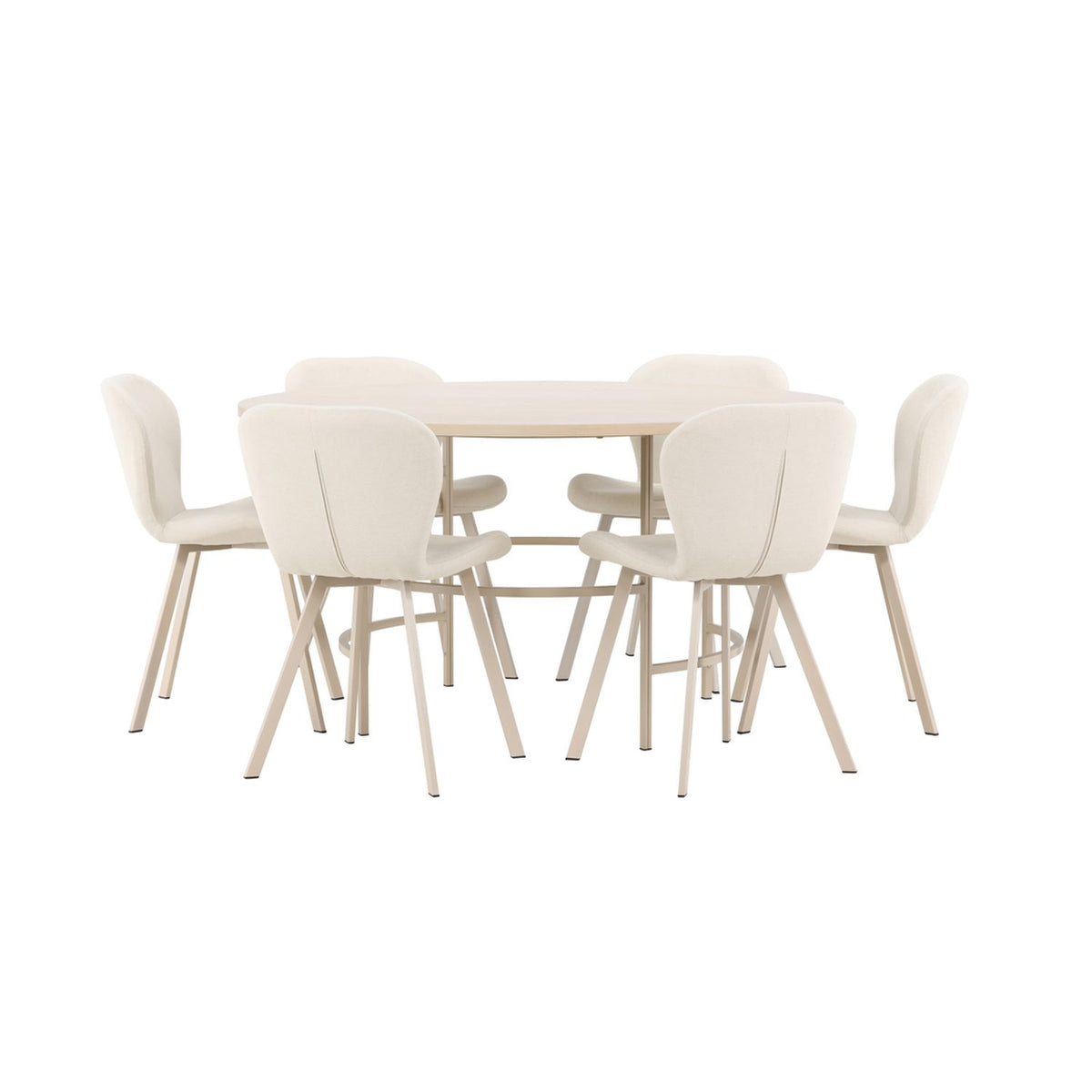 Copenhagen, Lilja Rund matgrupp Beige, Beige,Vitpigmenterad, ⌀140