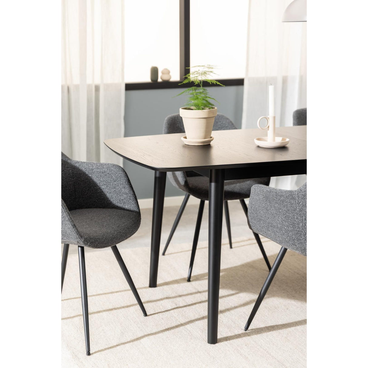 Århus Matbord 90x180-219cm ink. Iläggsskiva Svart