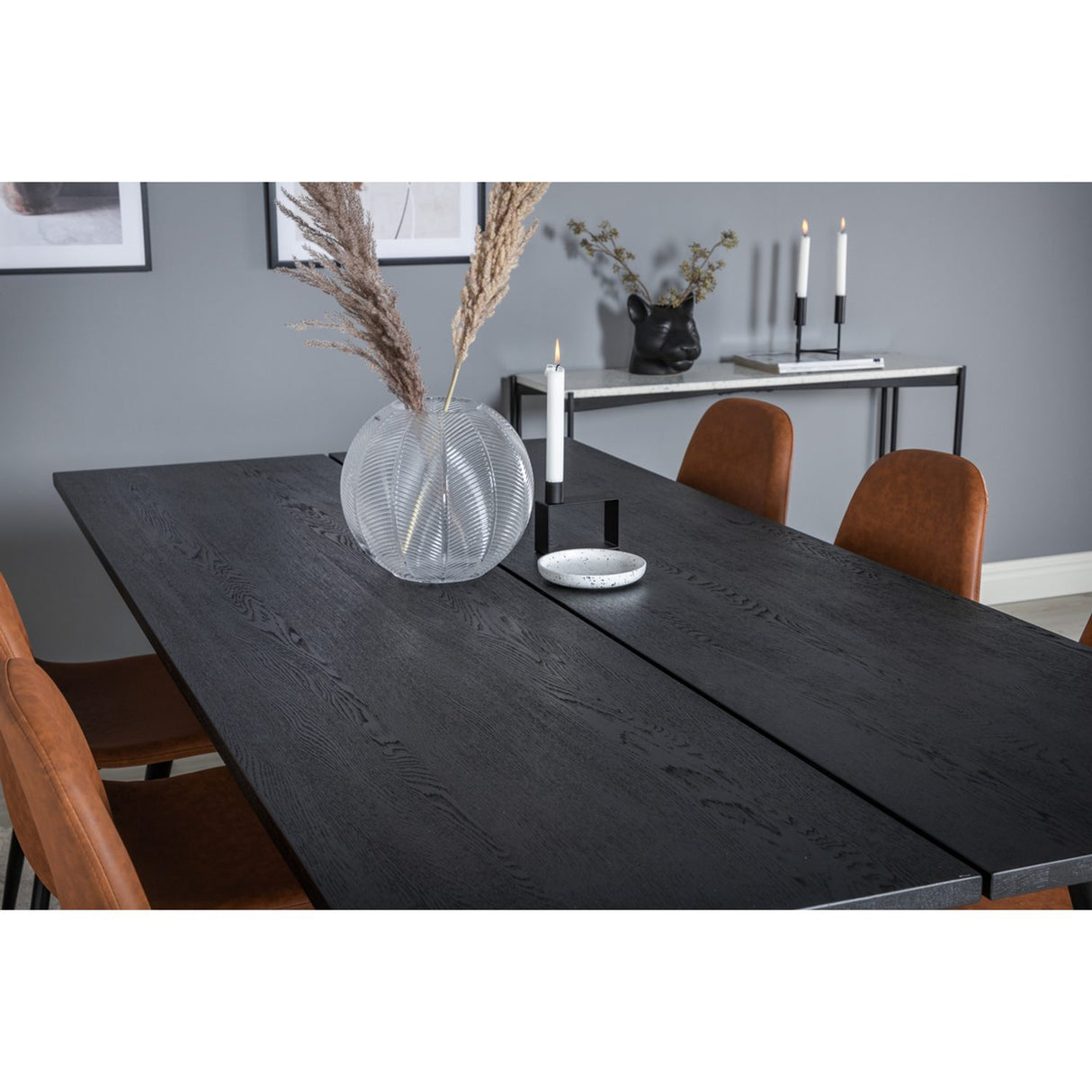 Sleek, Polar Rektangulär matgrupp Svart,Brun, Svart, 195 x 95