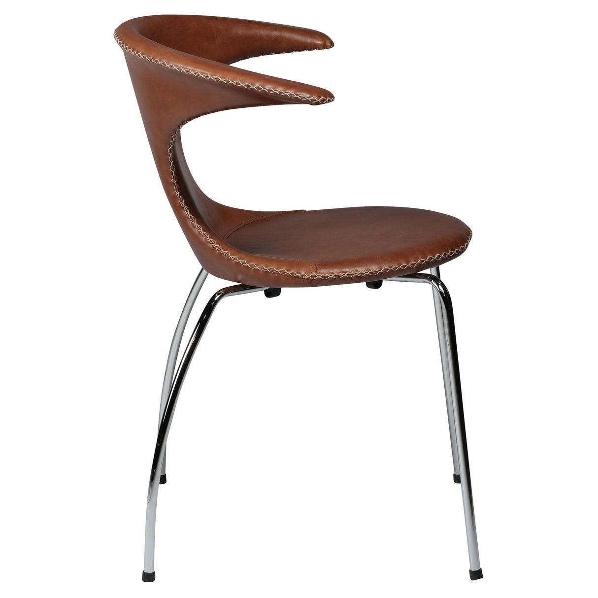 Flair Stol Light Brown Leather, Chrome