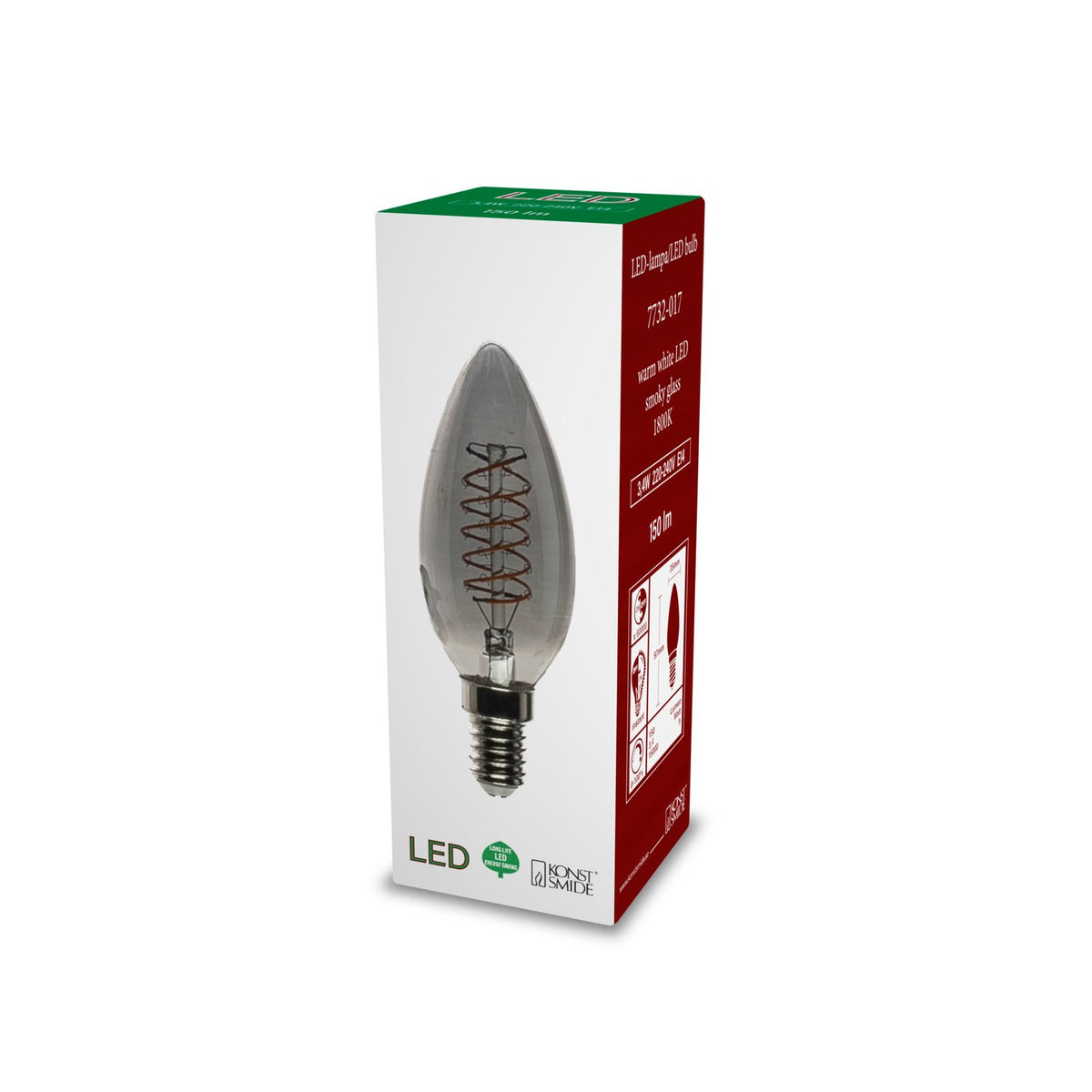 Glödlampa B35 SPIRAL-LED P45 Glödlampa Rökfärgad