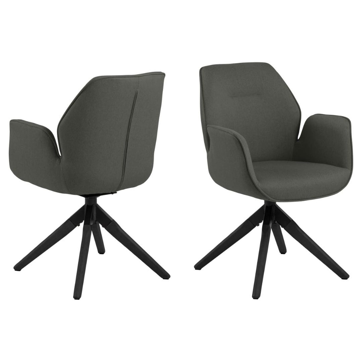 Millau Karmstol Snurr Town tyg Mörkgrå/Svart