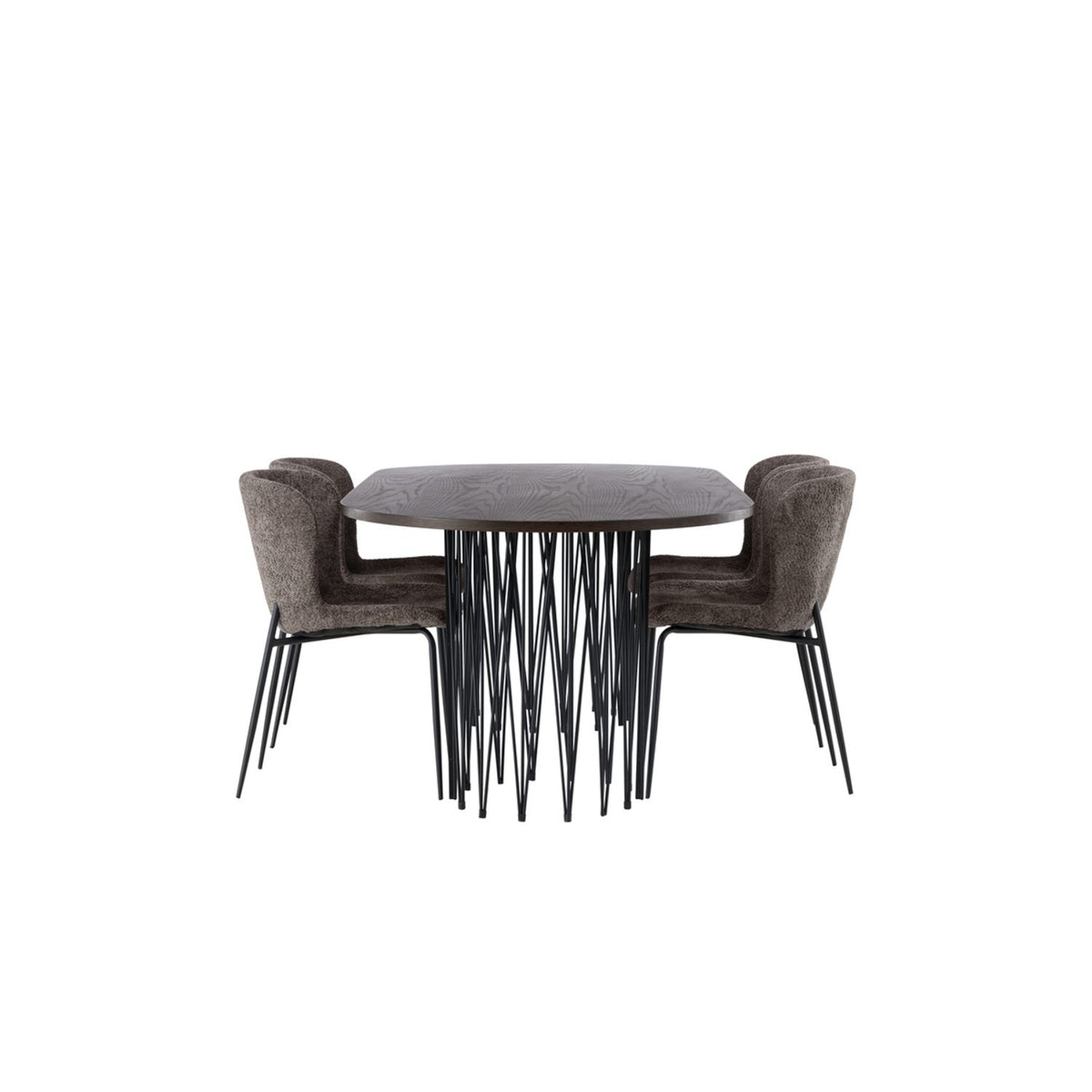 Stone, Modesto Oval matgrupp Svart,Brun, Svart, mocka, 220 x 100