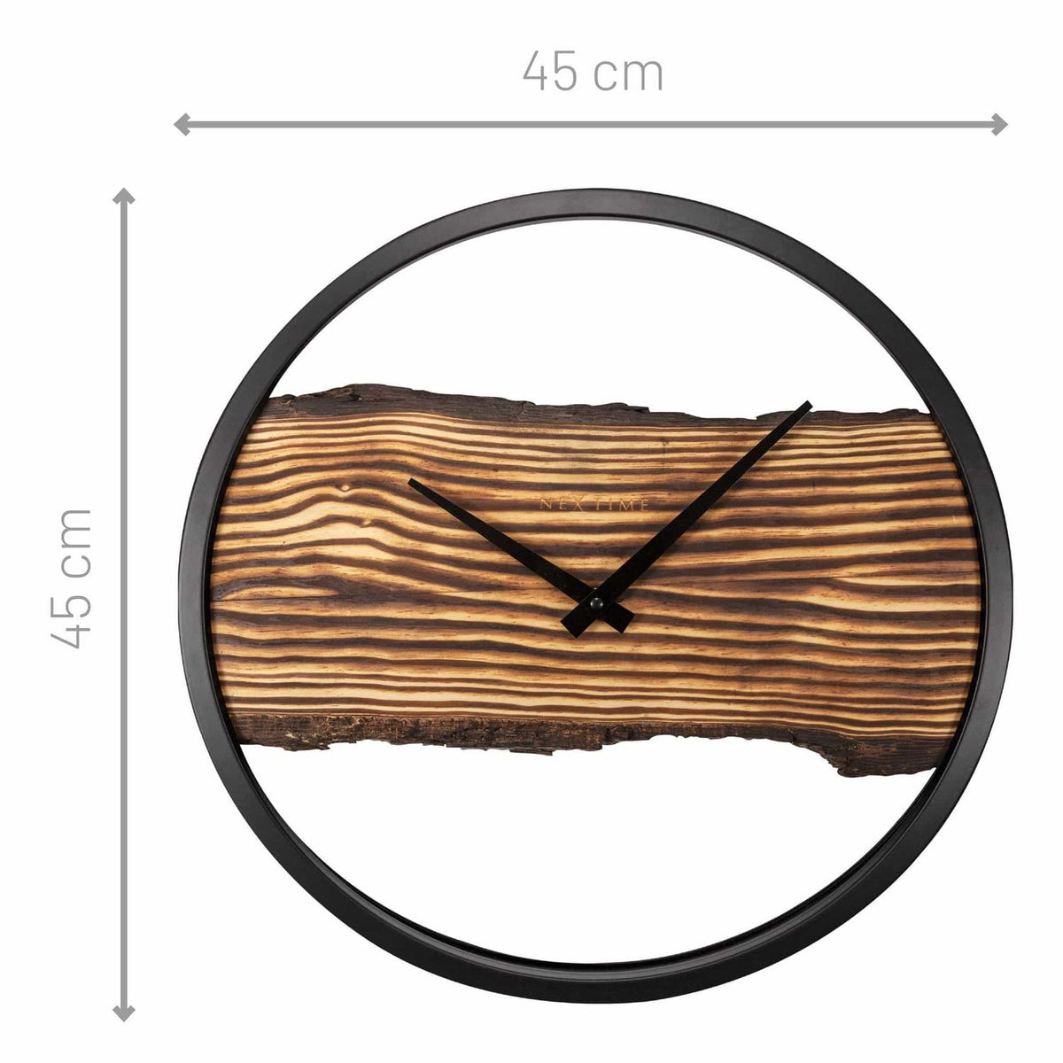 Forest large trä/svart Väggklocka Ø45 cm