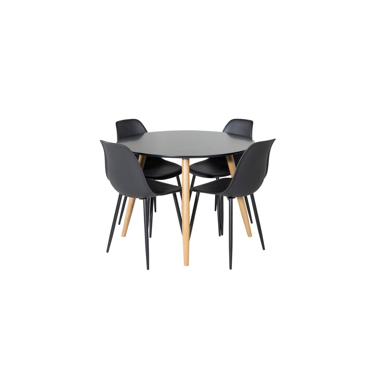 Plaza, Polar Rund matgrupp Svart, Svart,natur, ⌀100