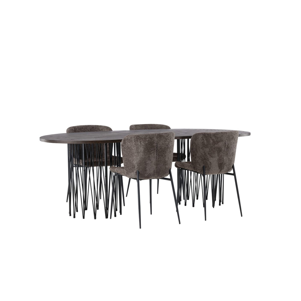 Stone, Modesto Oval matgrupp Svart,Brun, Svart, mocka, 220 x 100