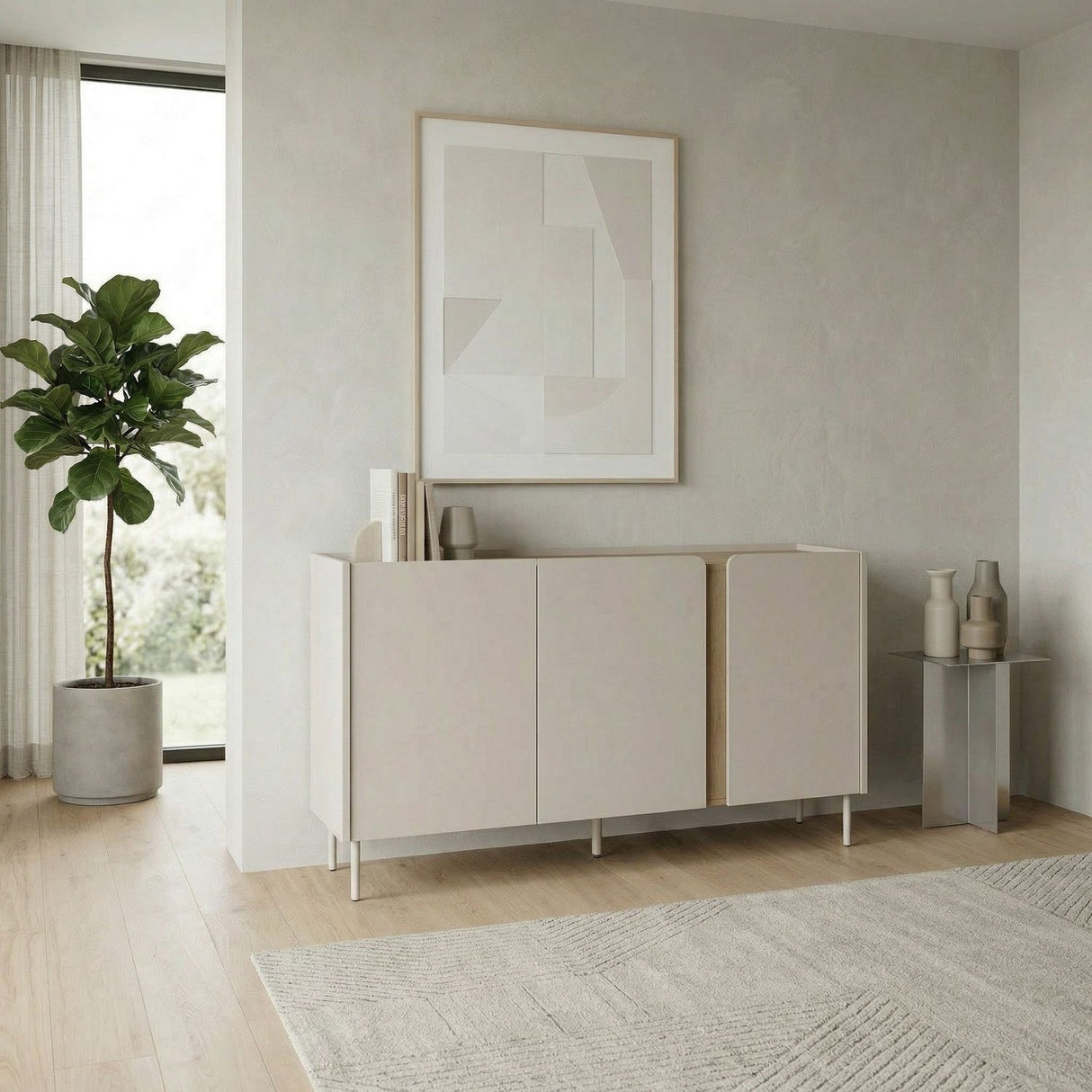 Prague (150 x 82,9 x 40,5 cm) Konsolbord Sandsten naturlig ek