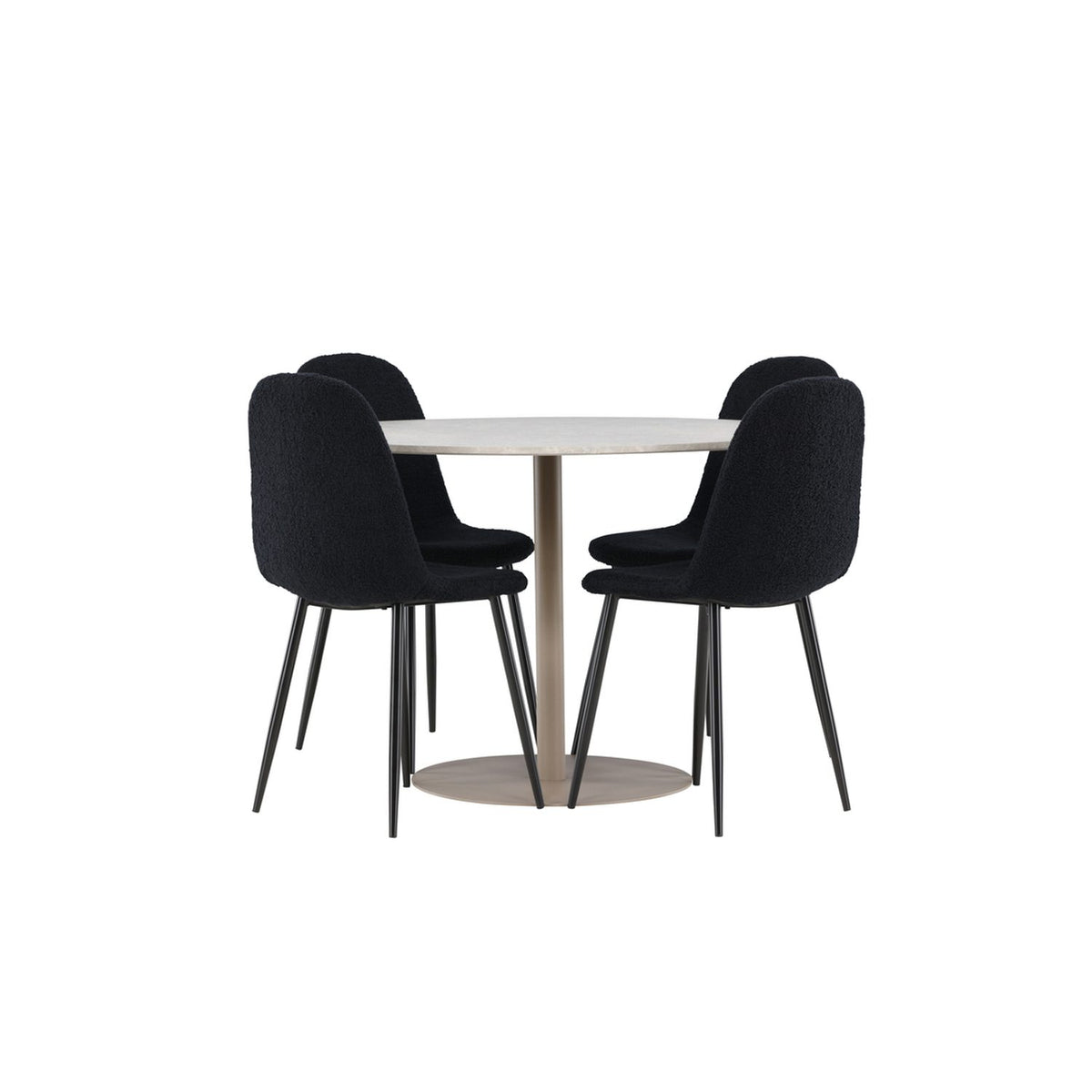 Lycke, Polar Rund matgrupp Svart, Beige, ⌀110