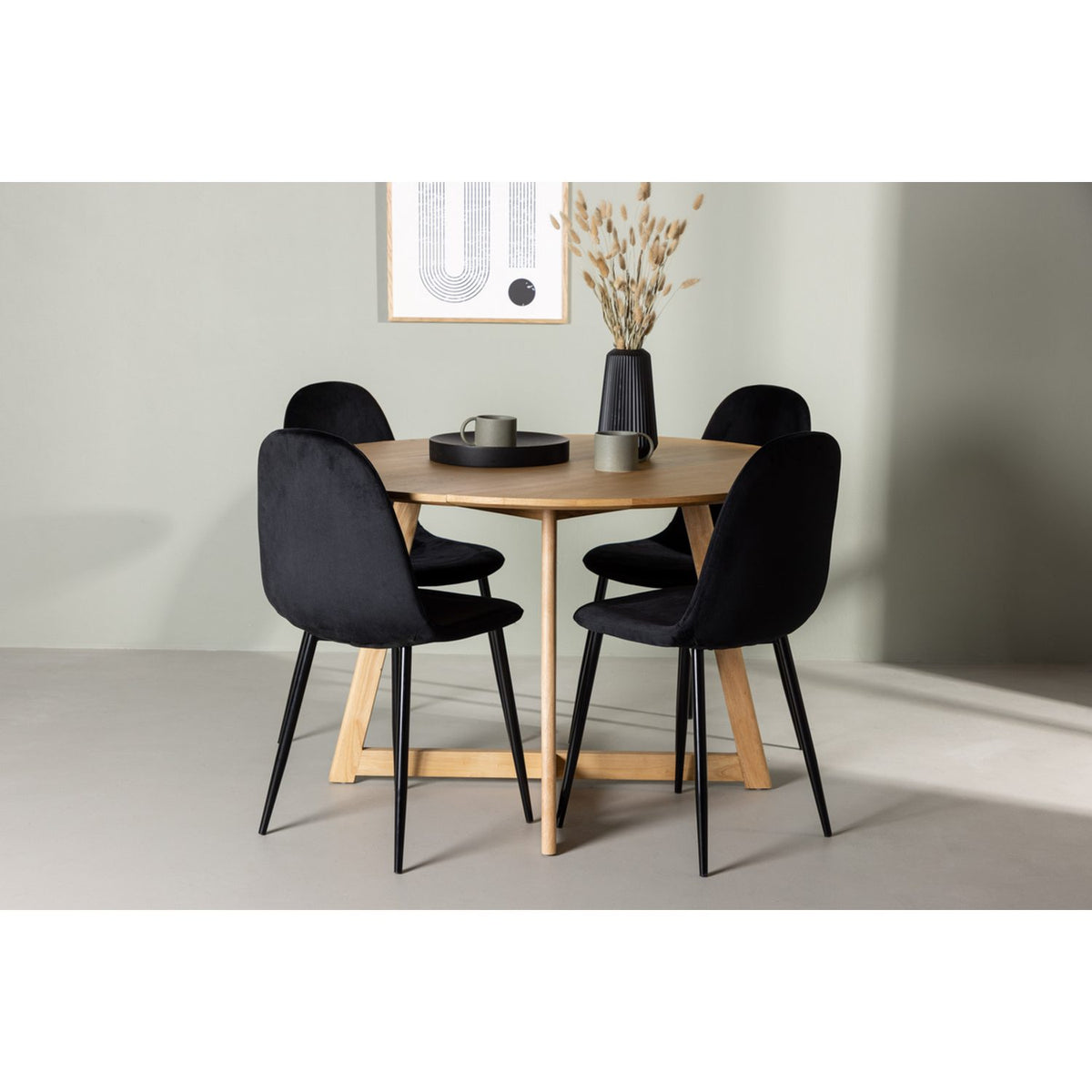 Yakidon, Polar Rund matgrupp Svart, Brun, ⌀120