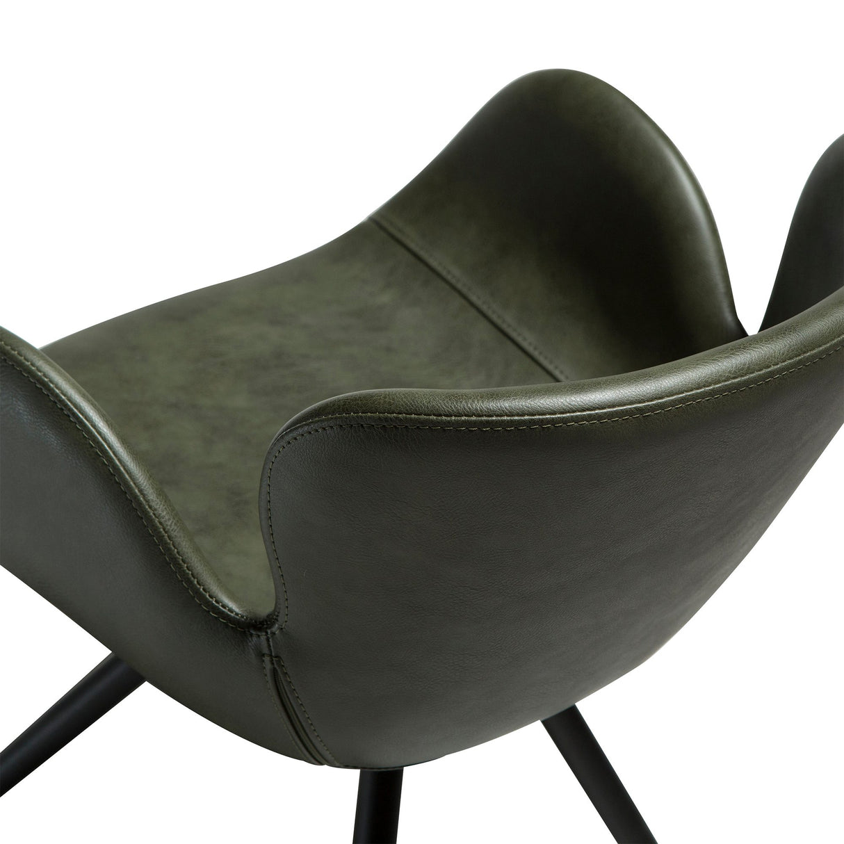 Gaia Stol Vintage Green Art.Leather, Black