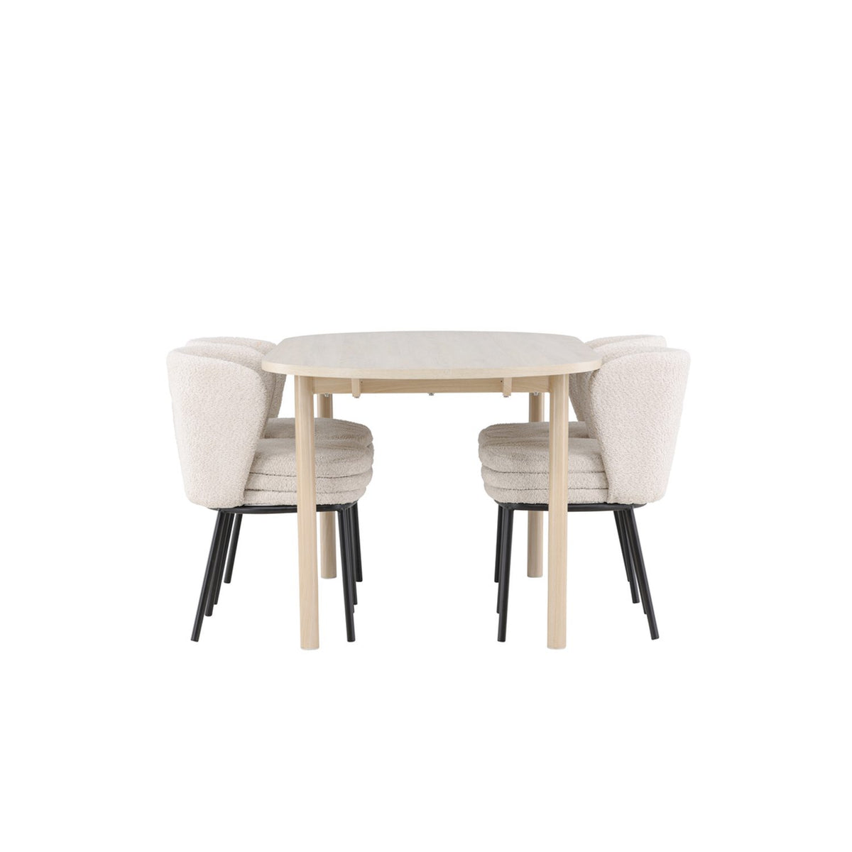Andy, Agnes Ovalt matgrupp Svart,Vit, Vitlaserad, 180 x 90