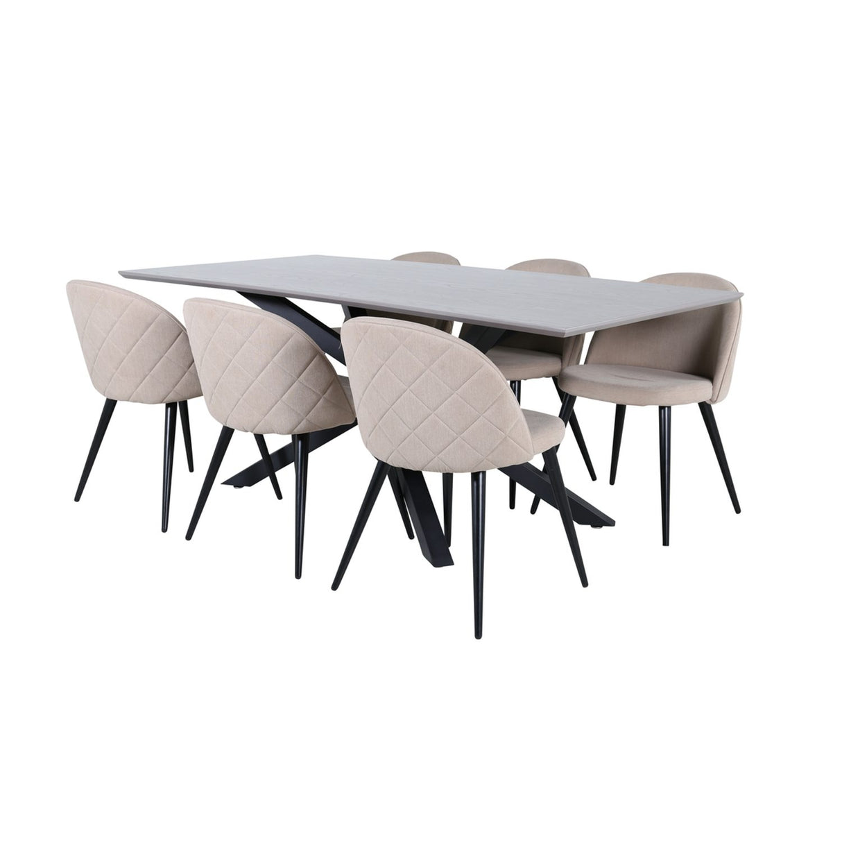 Piazza, Velvet Rektangulär matgrupp Mörkgrå