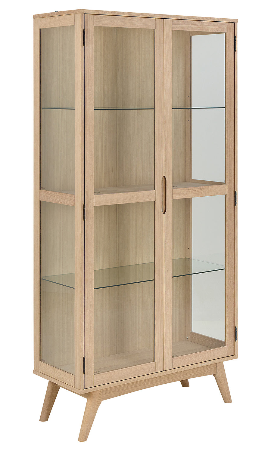 Molde Vitrinskåp 192x94x40 cm Vitpigemnterad Ek