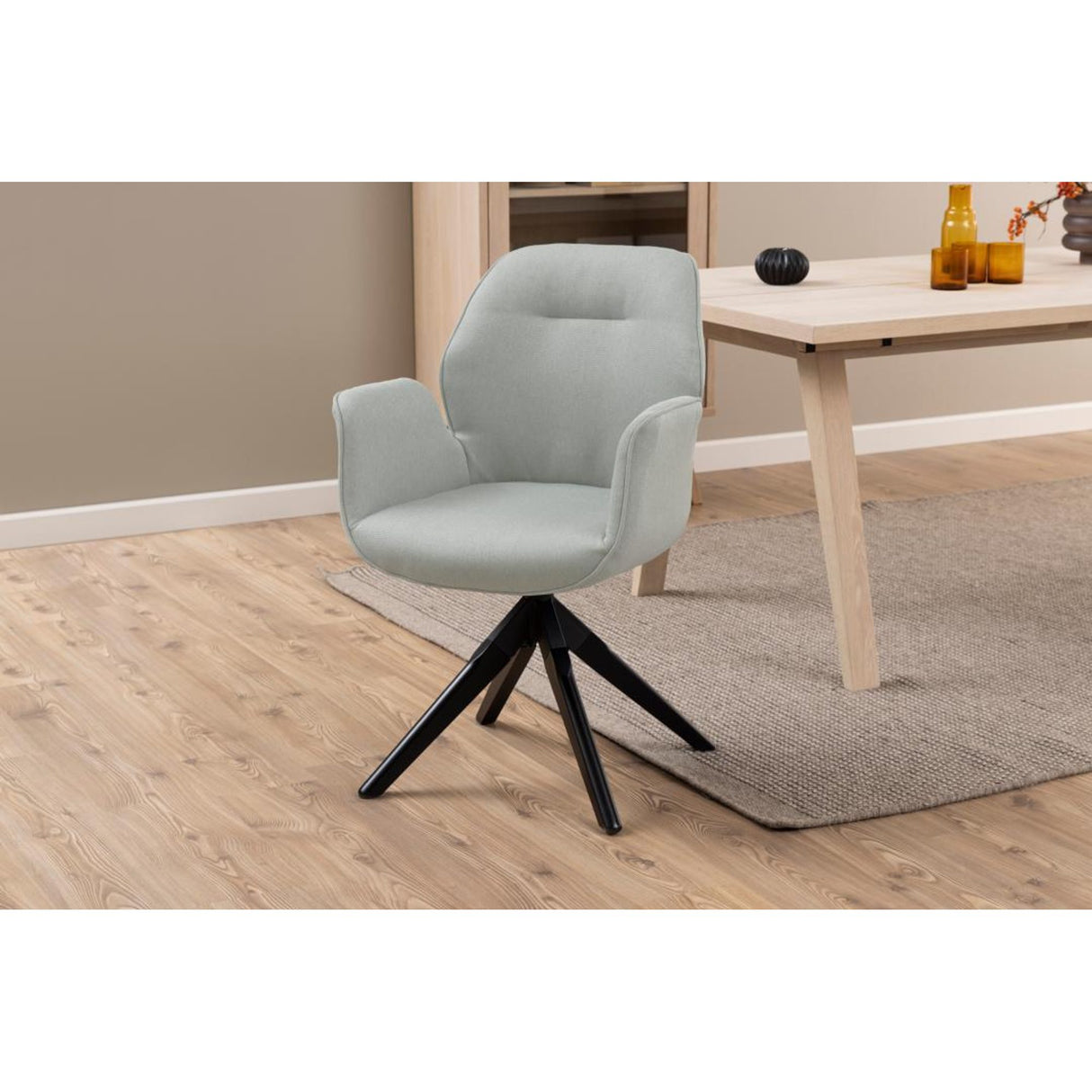 Millau Karmstol Snurr Town tyg Ljusgrå