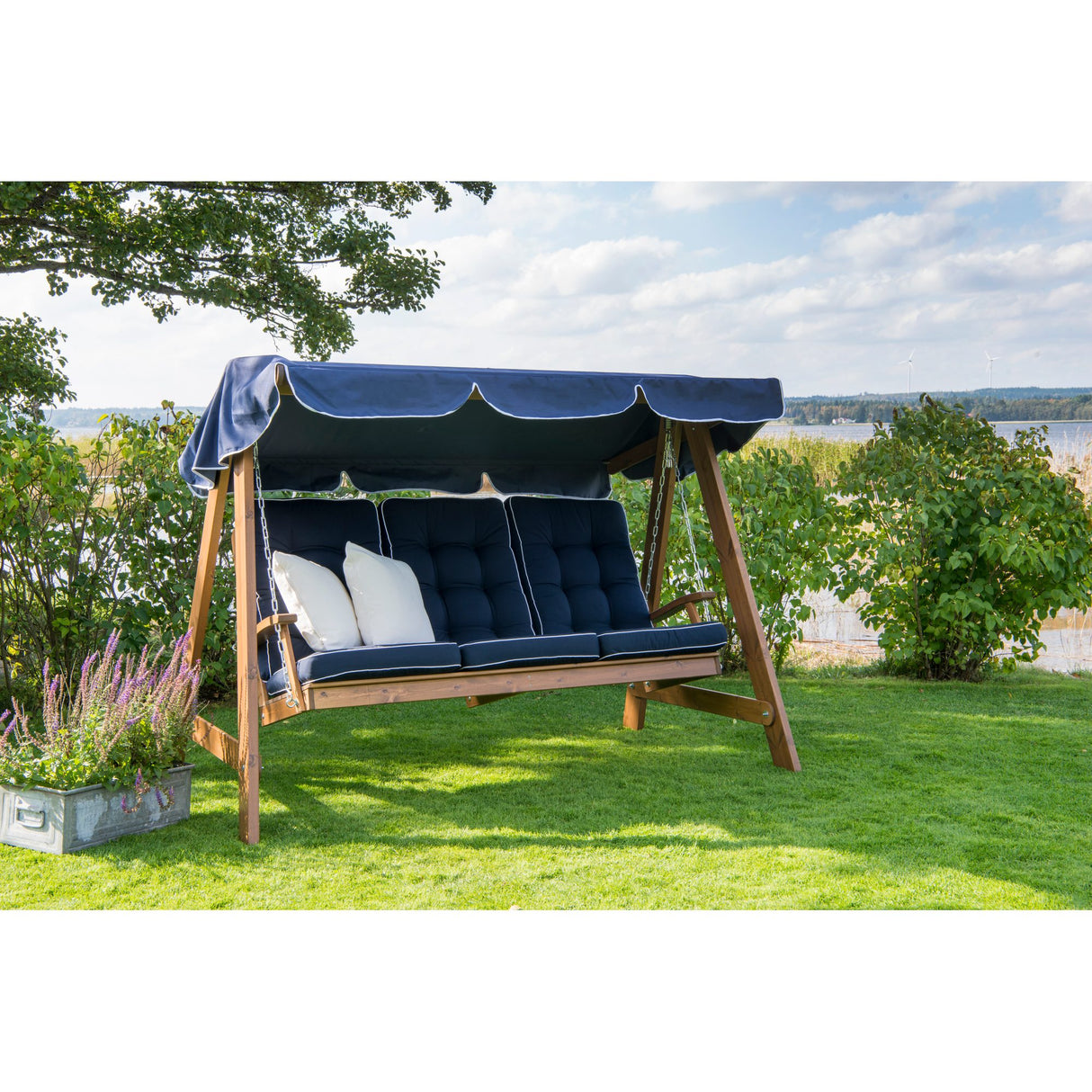 Dalom/Slöinge Hammocktak Blå/Vit