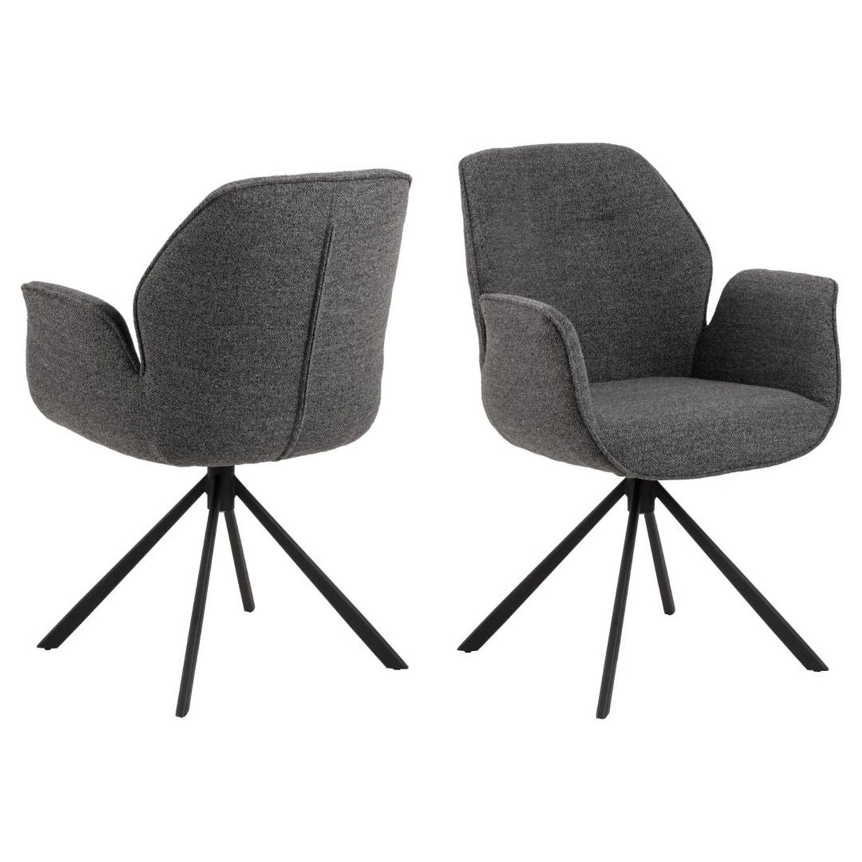 Millau Karmstol Snurr Monza tyg Antracit