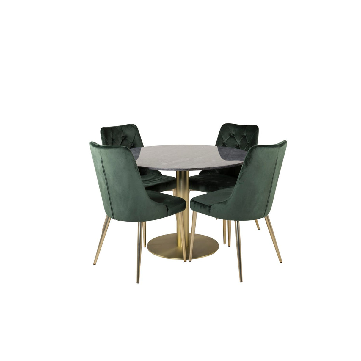 Estelle, Velvet Deluxe Rund matgrupp Guld