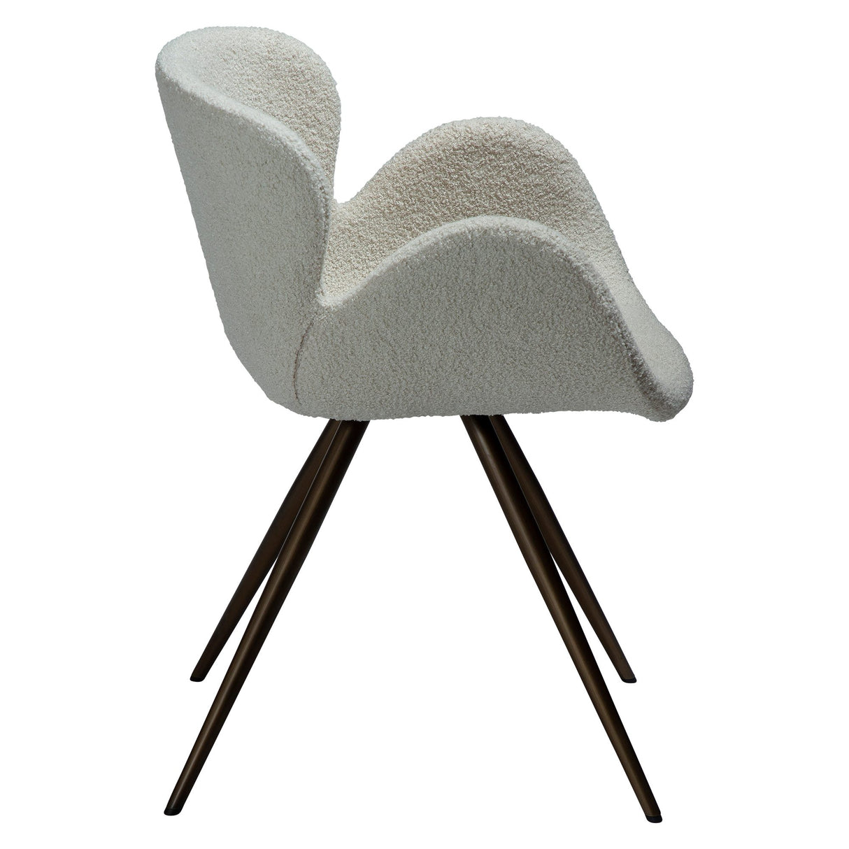 Gaia Stol Dove Bouclé, Antique Brass