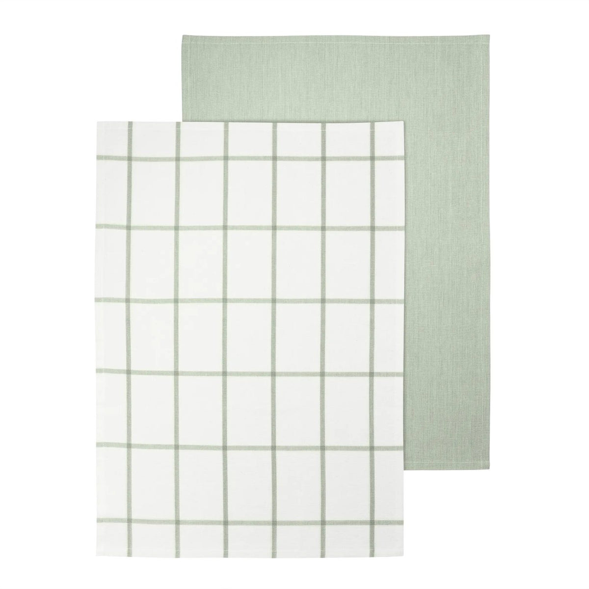 Taulo tea towelset of 2 pcs 70 x 50 cm Handduk White/Desert Sage, Små linjer