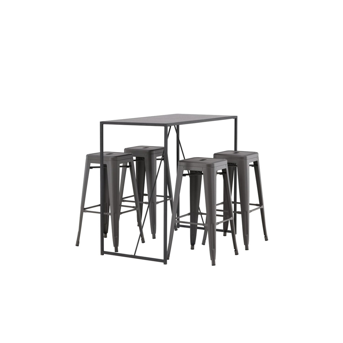 Brea, Tempe Rektangulär matgrupp Mörkgrå, Svart, 120 x 60