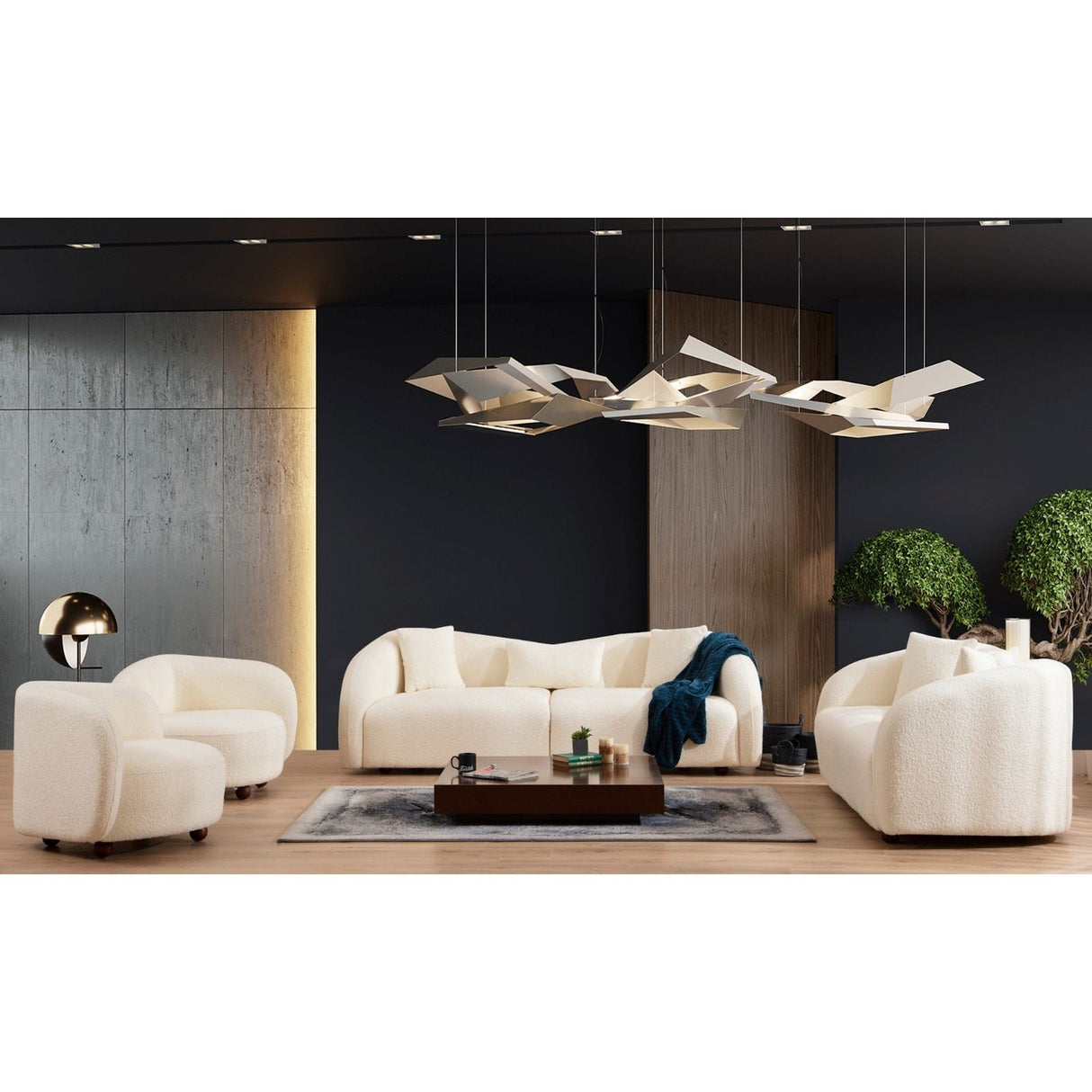 Tbilisi (236 x 76 x 91 cm) Creme 3-sitssoffa