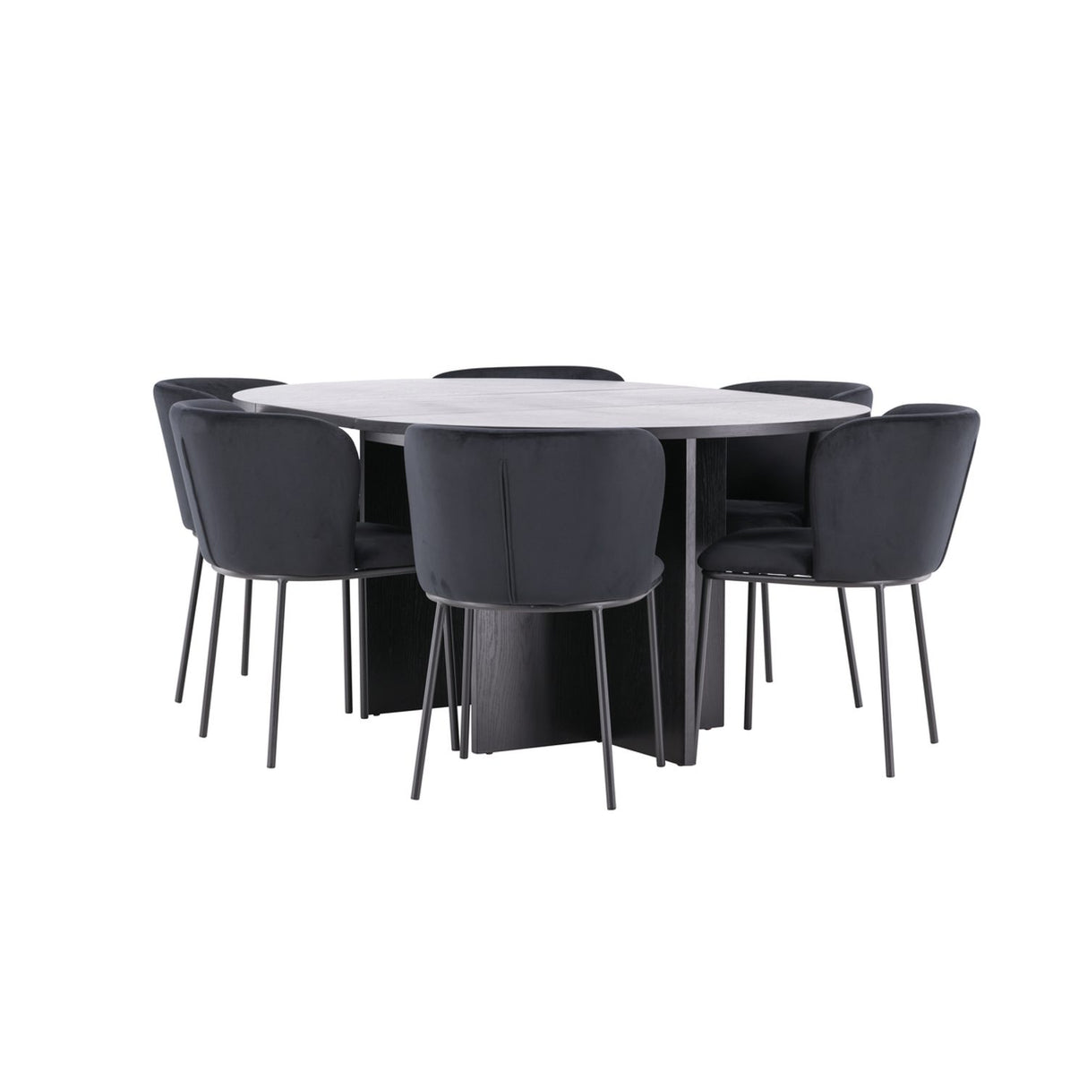 Strada, Edina Oval matgrupp Svart, Svart, 6st