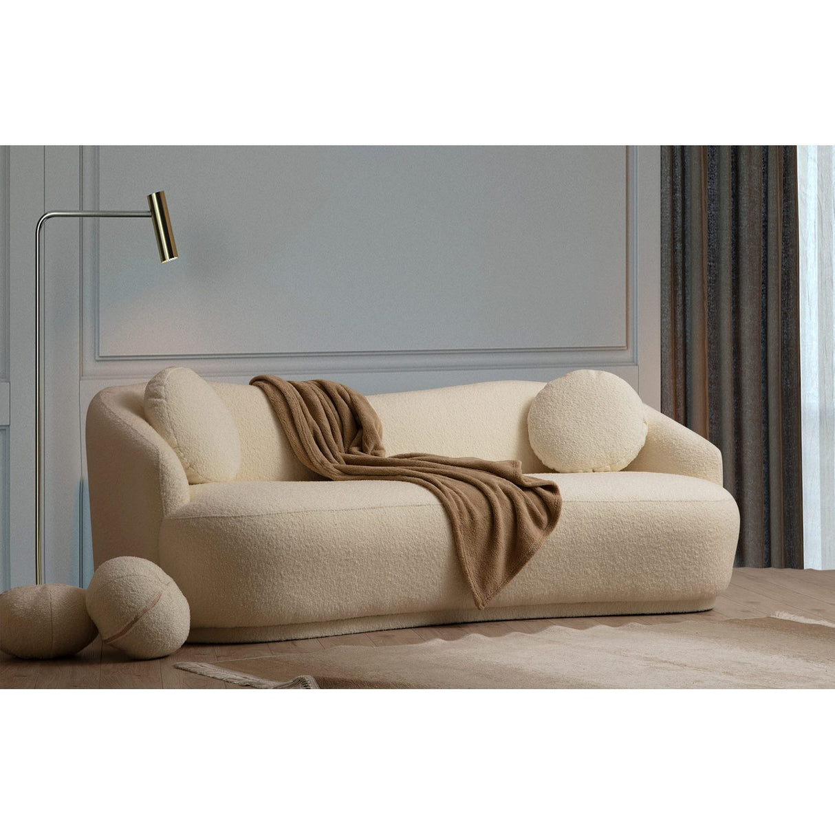Ancona (225 x 76 x 98 cm) Kräm 3-sitssoffa