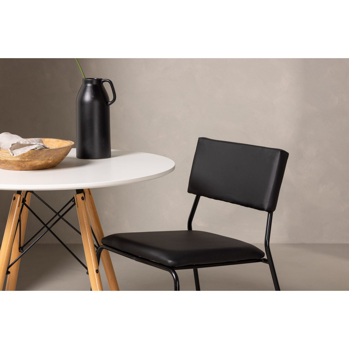 Danburi, Kenth Rund matgrupp Svart, Vit, ⌀60