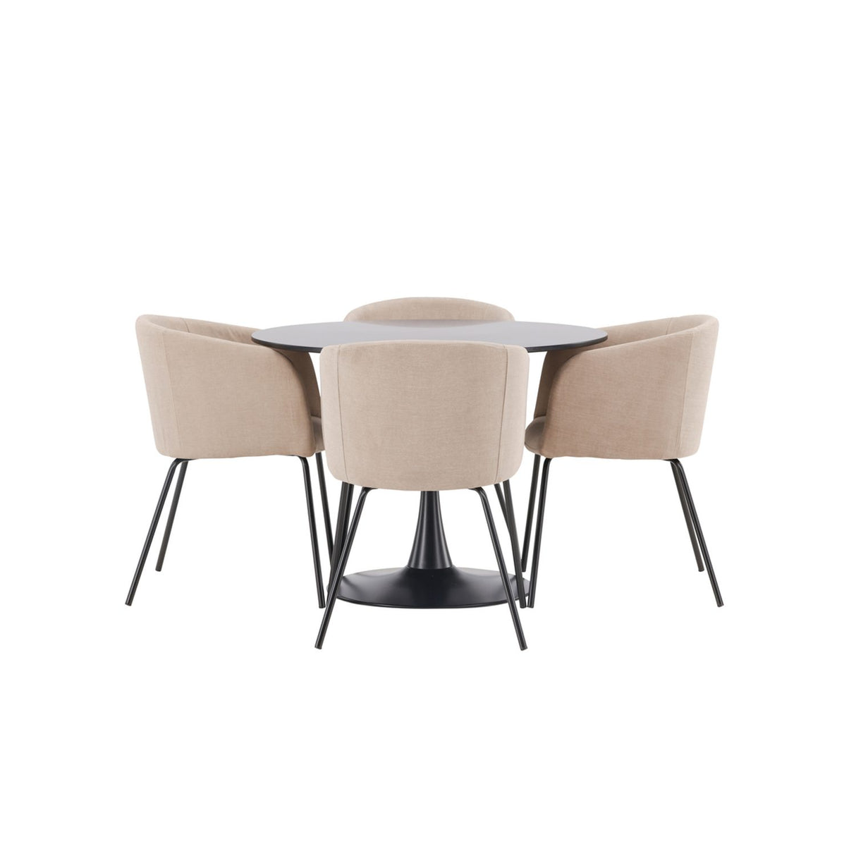 Glade, Berit Rund matgrupp Beige, Svart, Svart, ⌀100