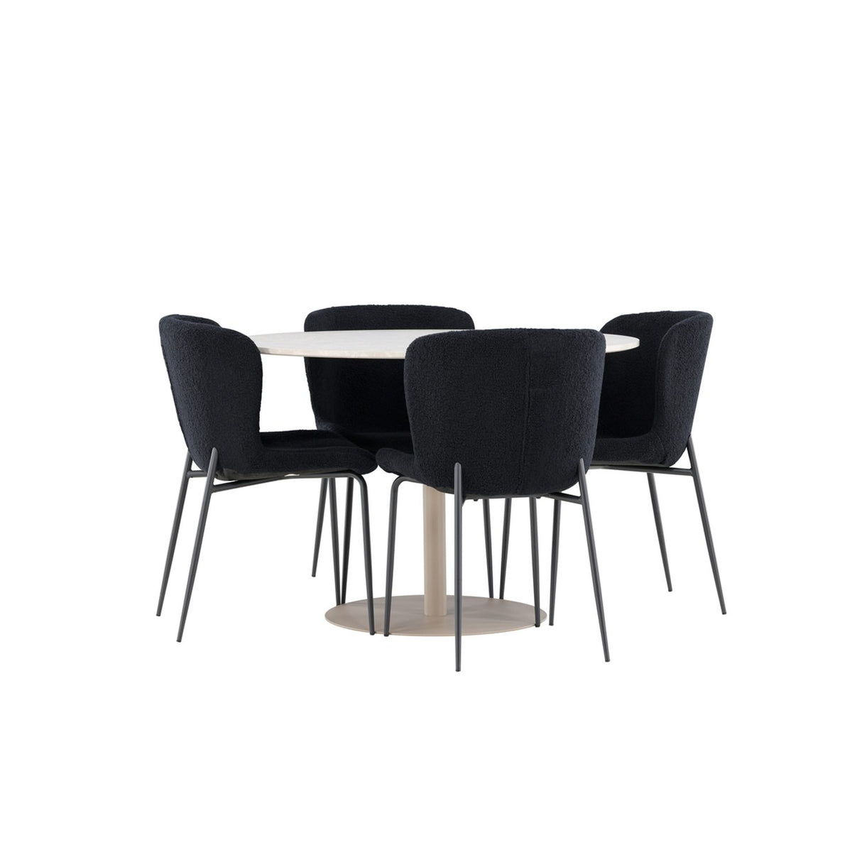 Lycke, Modesto Rund matgrupp Svart, Beige, ⌀110