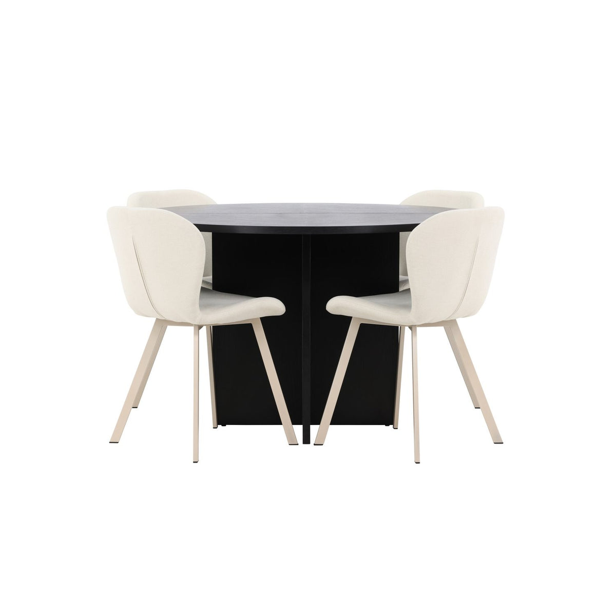 Strada, Lilja Oval matgrupp Beige, Svart, ⌀120