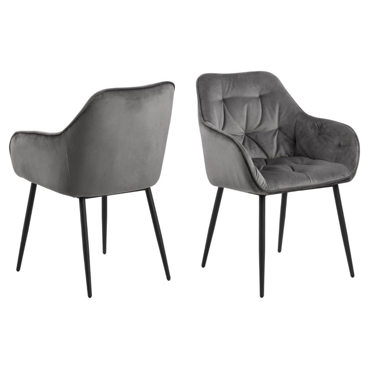 Toulon Karmstol Vic tyg Mörkgrå