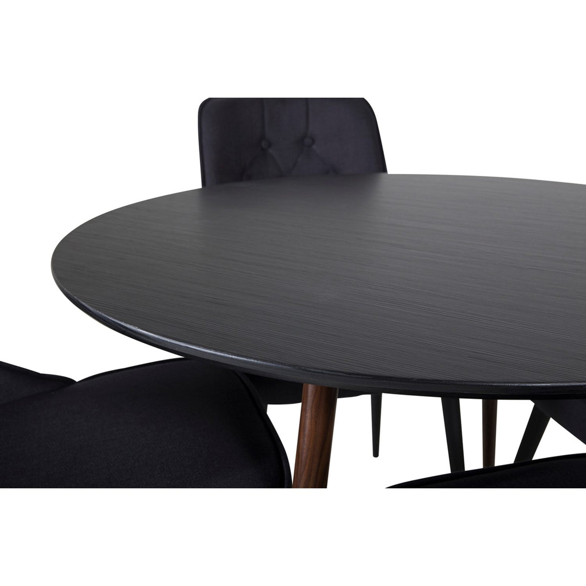 Plaza, Velvet Deluxe Rund matgrupp Svart, Svart