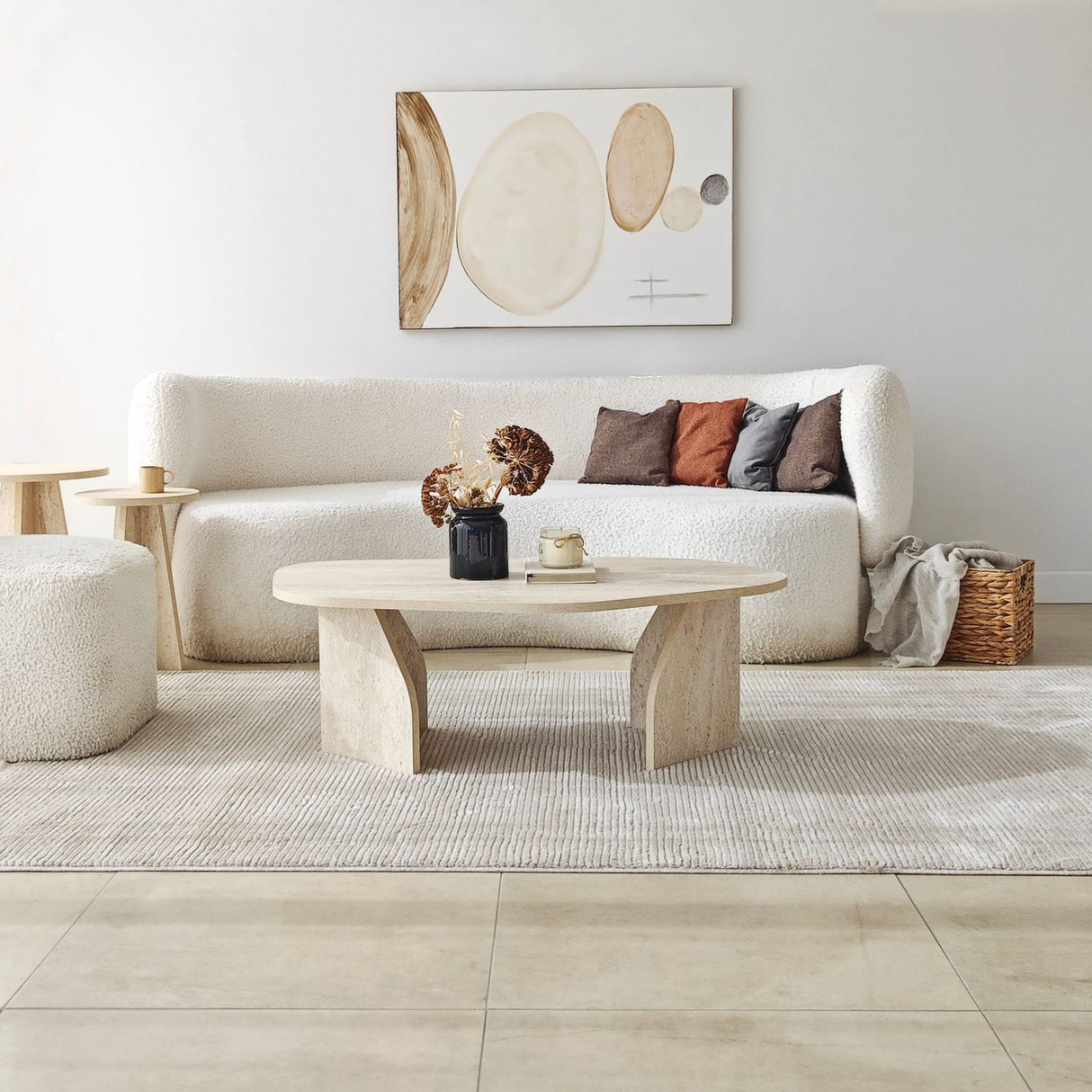Nova (100 x 35 x 60 cm) Soffbord Travertin