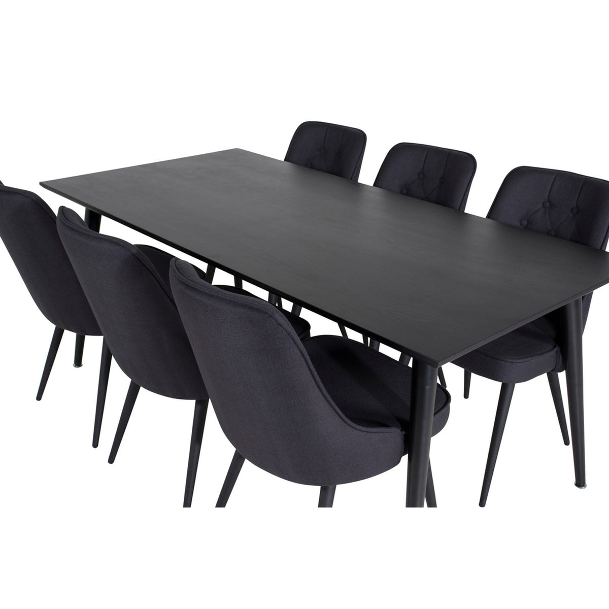 Dipp, Velvet Deluxe Rektangulär matgrupp Svart, Svart, 180 x 90