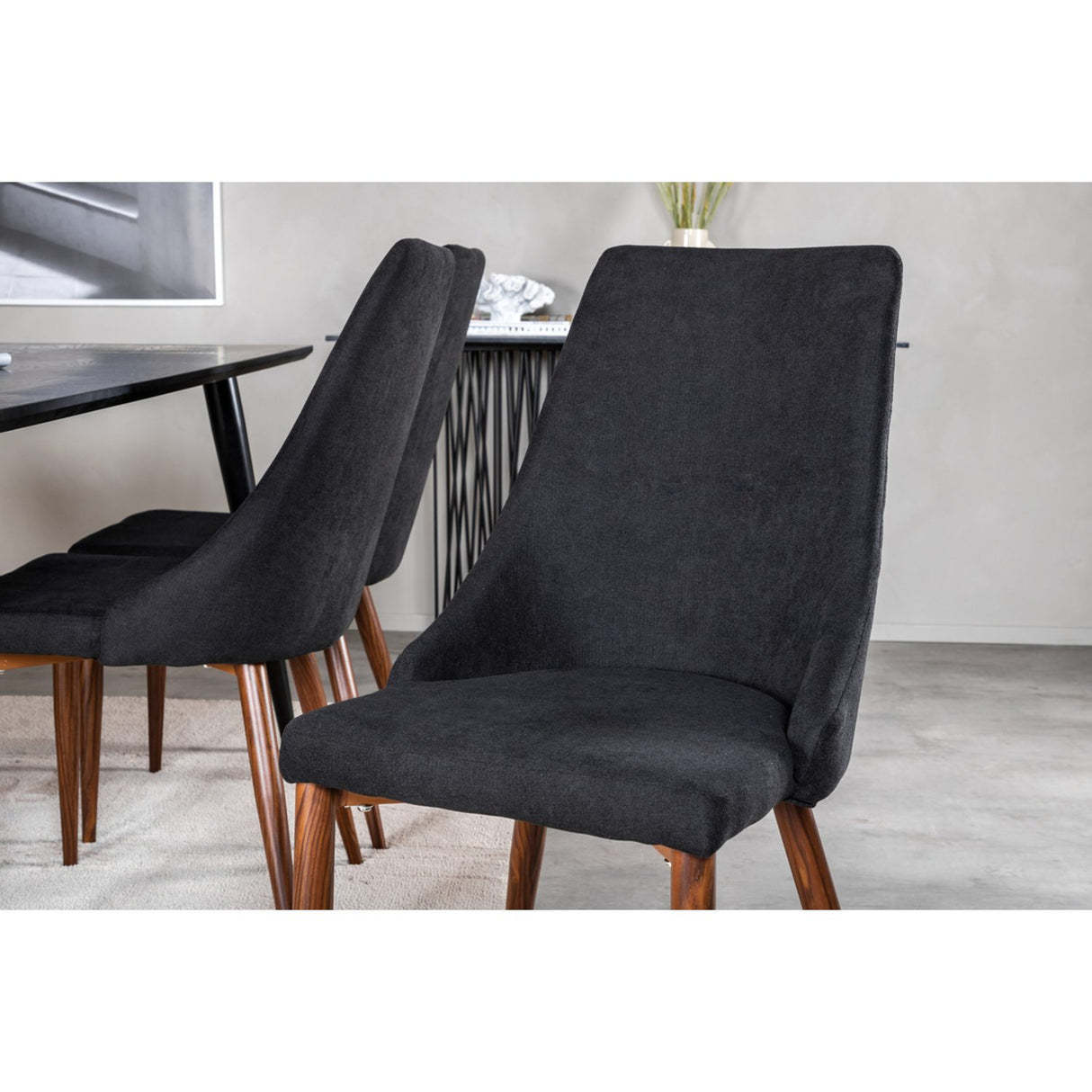 Dipp, Leone Rektangulär matgrupp Svart,Natur, Svart, 180 x 90