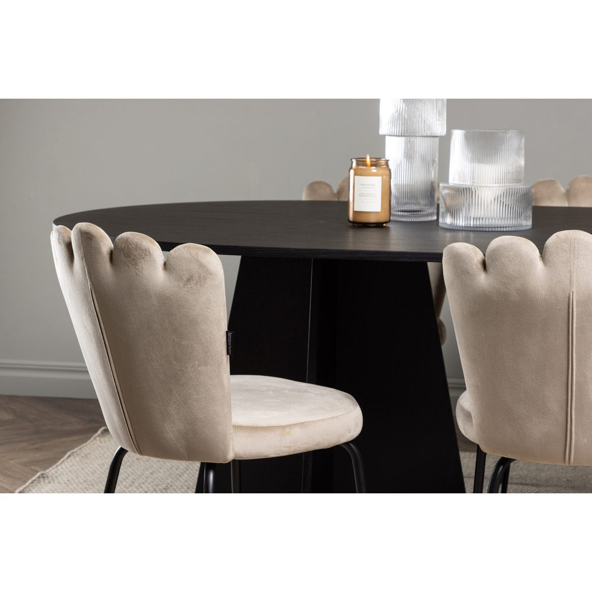 Bootcut, Limhamn Oval matgrupp Beige,Svart, Svart, 230 x 115