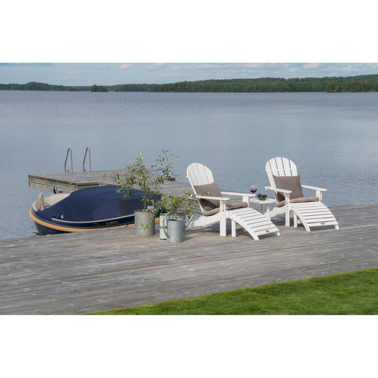 Tennessee Utesidobord Ø50 cm Vit