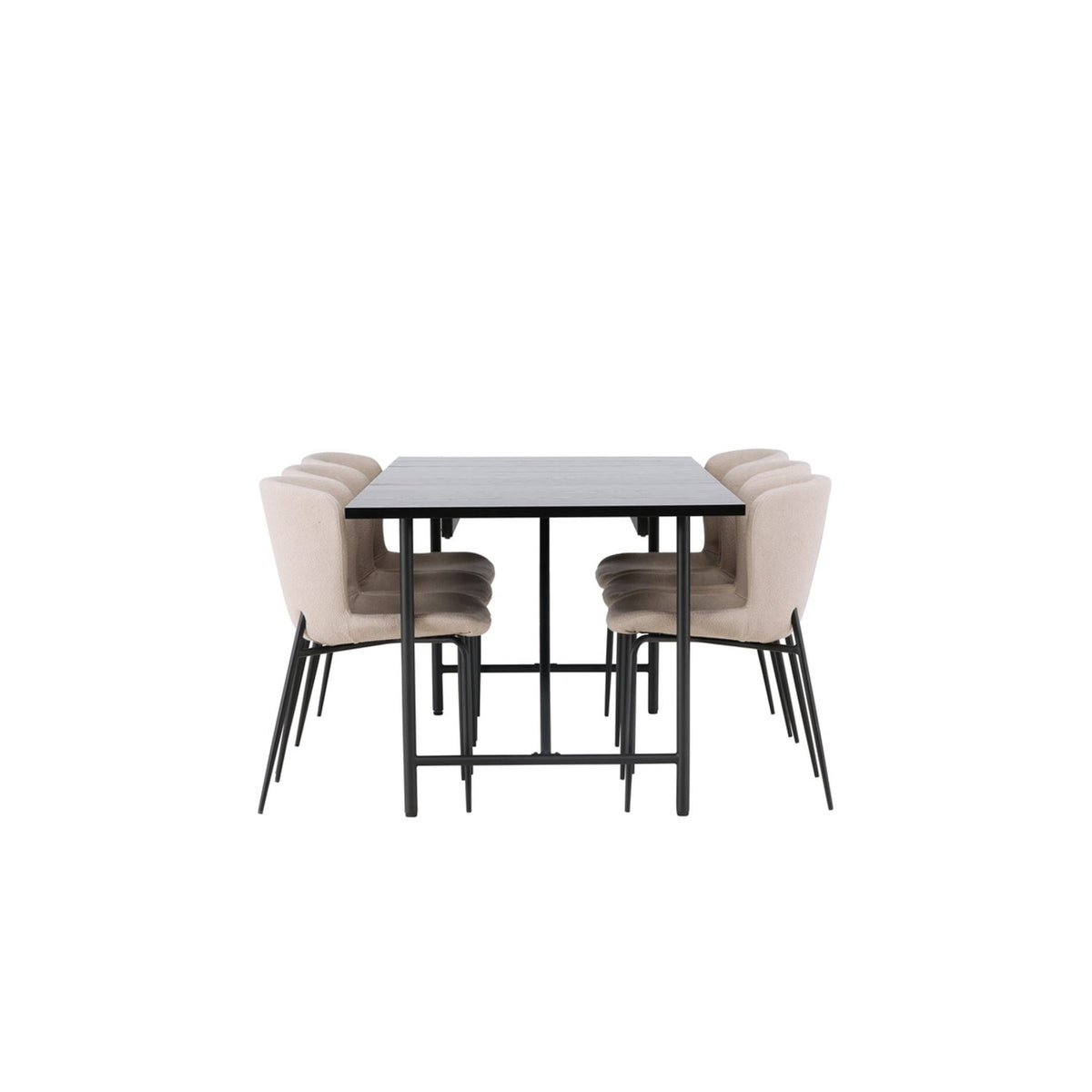 Astrid, Modesto Rektangulär matgrupp Beige,Svart, Svart, 200 x 90