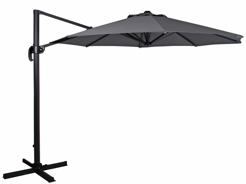 Linz Parasoll Ø300 cm Rund Antracit/Grå