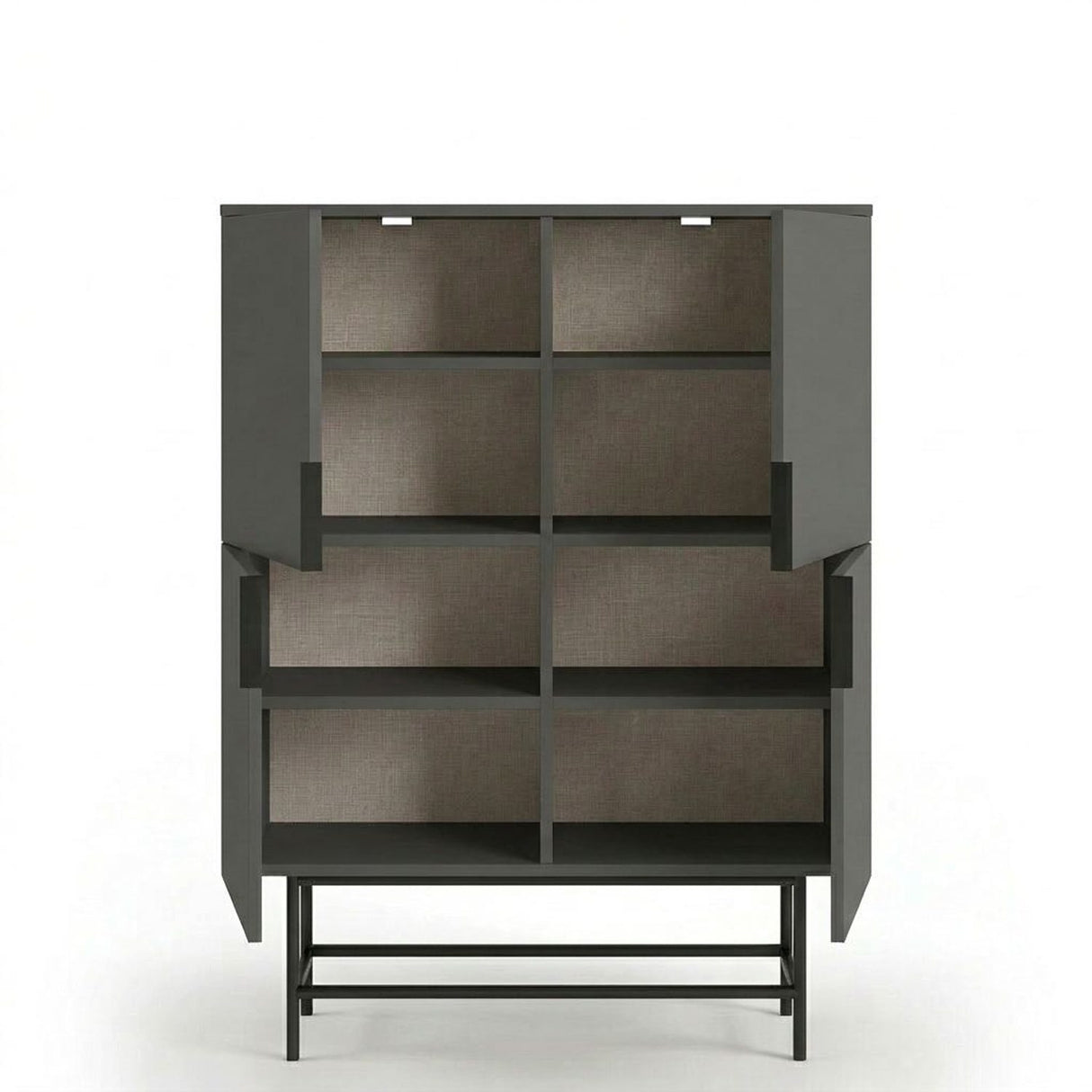 Edinburgh (100 x 128 x 40 cm) Sideboard Antracit svart