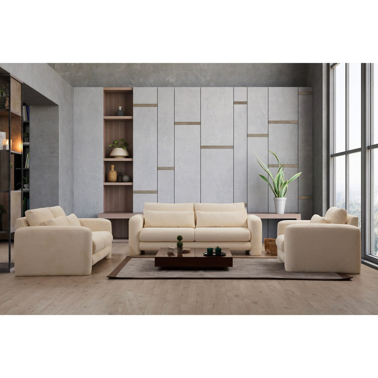 Tallinn (215 x 97 x 73 cm) 3-sitssoffa Beige