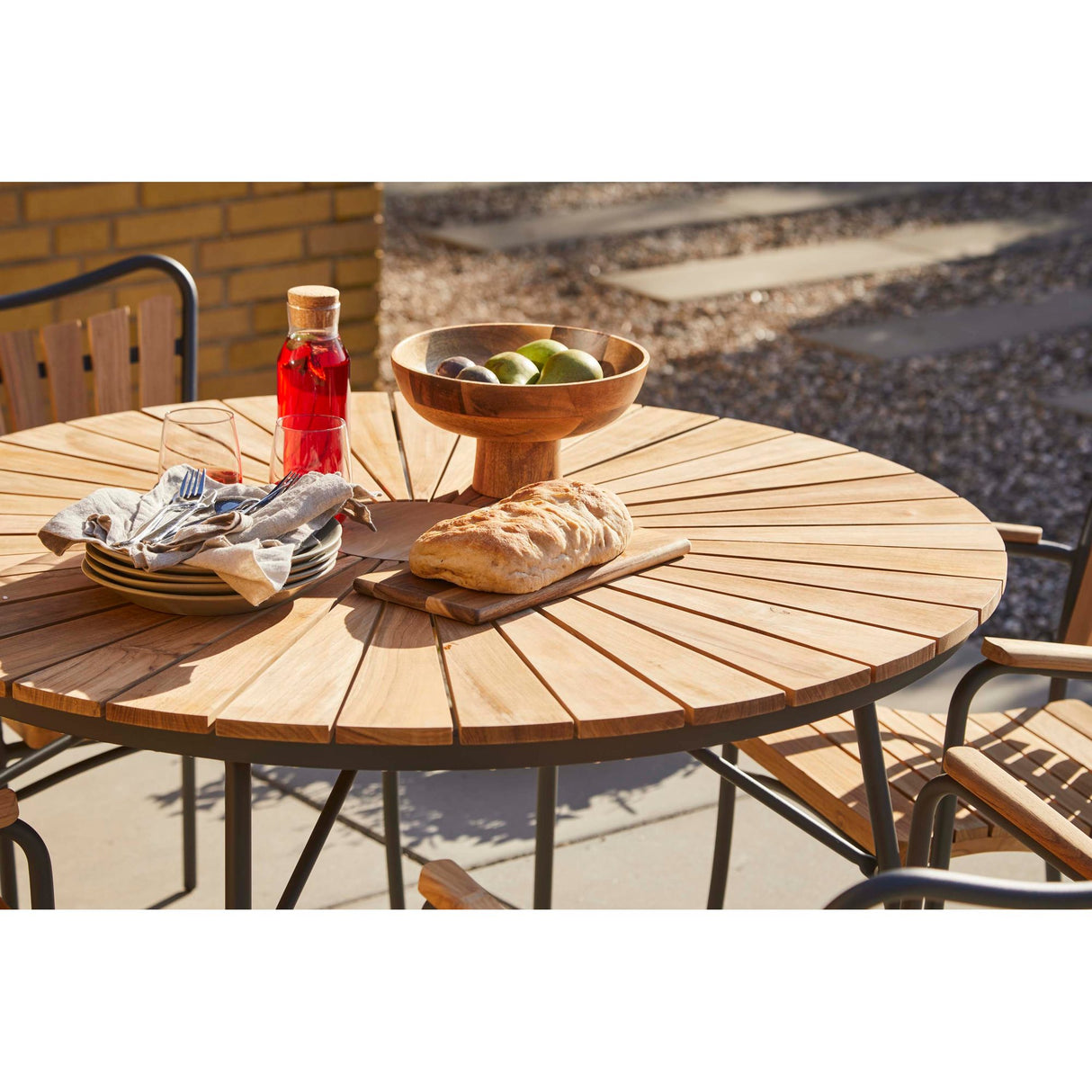 Ellen Trädgårdsbord i Teak och Aluminium 110 cm, Antracit