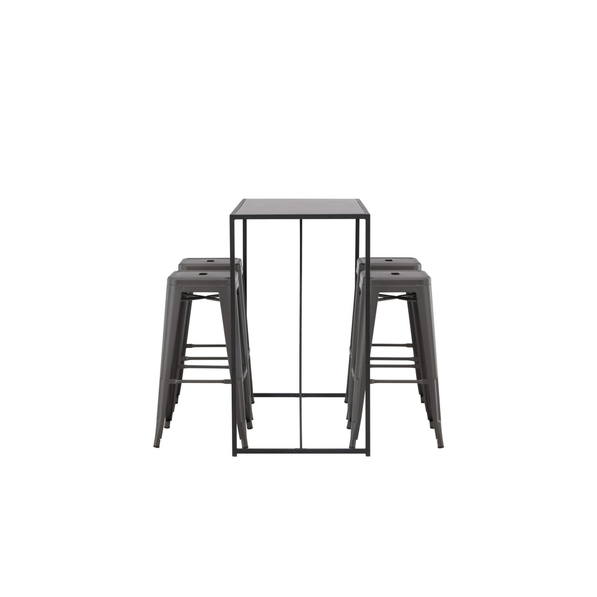 Brea, Tempe Rektangulär matgrupp Mörkgrå, Svart, 120 x 60